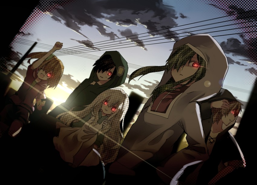 kozakura marry, kido tsubomi, kano shuuya, seto kousuke, and kisaragi momo (vocaloid and 2 more) drawn by aihara_fuu