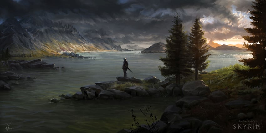 dovahkiin (the elder scrolls and 1 more) drawn by michal_kus