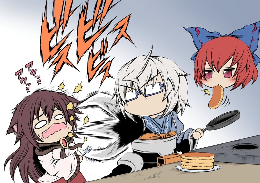 morichika rinnosuke, imaizumi kagerou, and sekibanki (touhou) drawn by hidefu_kitayan