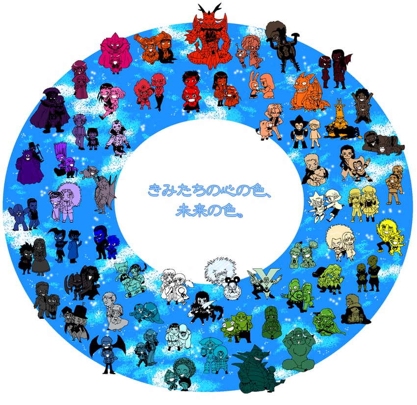 gash bell, takamine kiyomaro, tio, sherry belmont, oumi megumi, and 48 more (konjiki no gash!!) drawn by royalblue