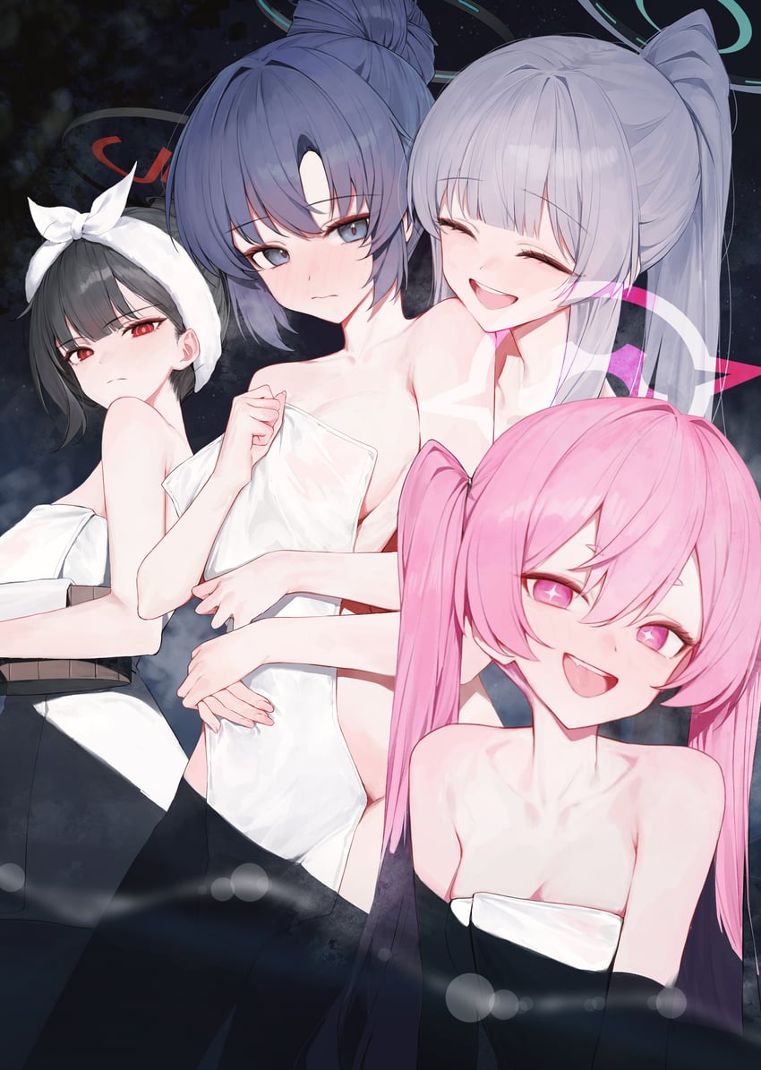yuuka, rio, noa, and koyuki (blue archive) drawn by huhi_(huhi_1211)