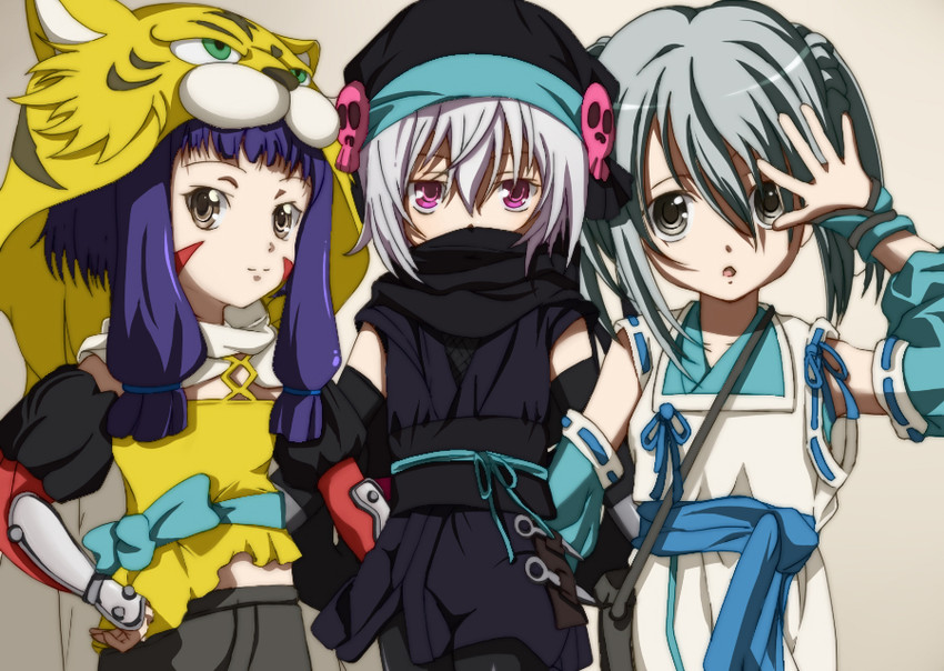 takenaka hanbee, hachisuka goemon, and maeda inuchiyo (oda nobuna no yabou) drawn by li@_(rikku04)