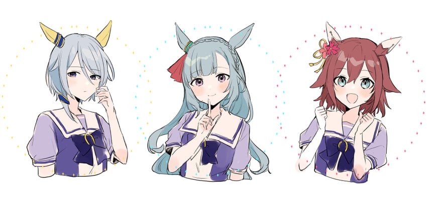mejiro ardan, sakura chiyono o, and k.s.miracle (umamusume) drawn by 6crcg