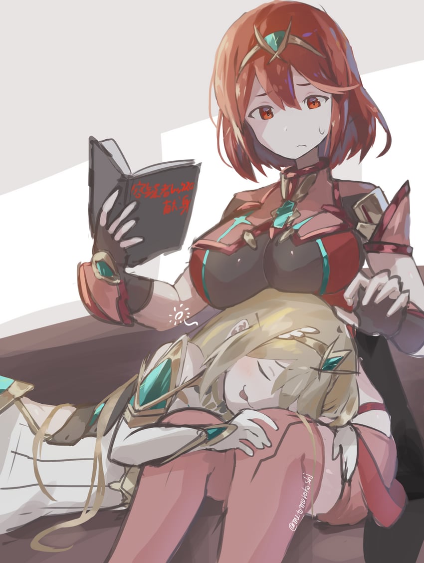 pyra and mythra (xenoblade chronicles and 1 more) drawn by mutomorokoshi