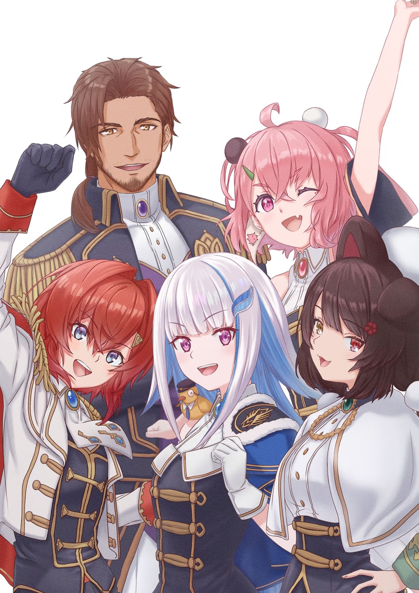 lize helesta, ange katrina, inui toko, sasaki saku, sebastian piyodore, and 1 more (nijisanji) drawn by asada7101
