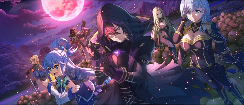 megumin, aqua, darkness, alpha, beta, and 3 more (kono subarashii sekai ni shukufuku wo! and 2 more)