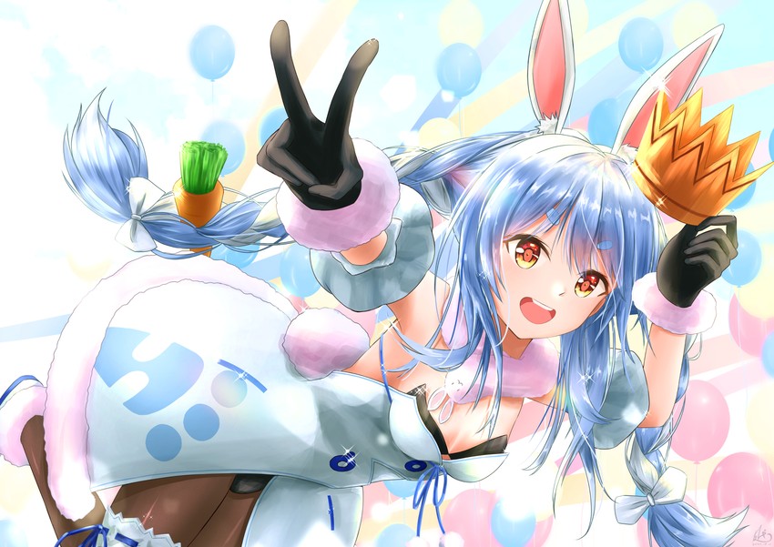 usada pekora and don-chan (hololive and 1 more) drawn by daidai_(daidai826)