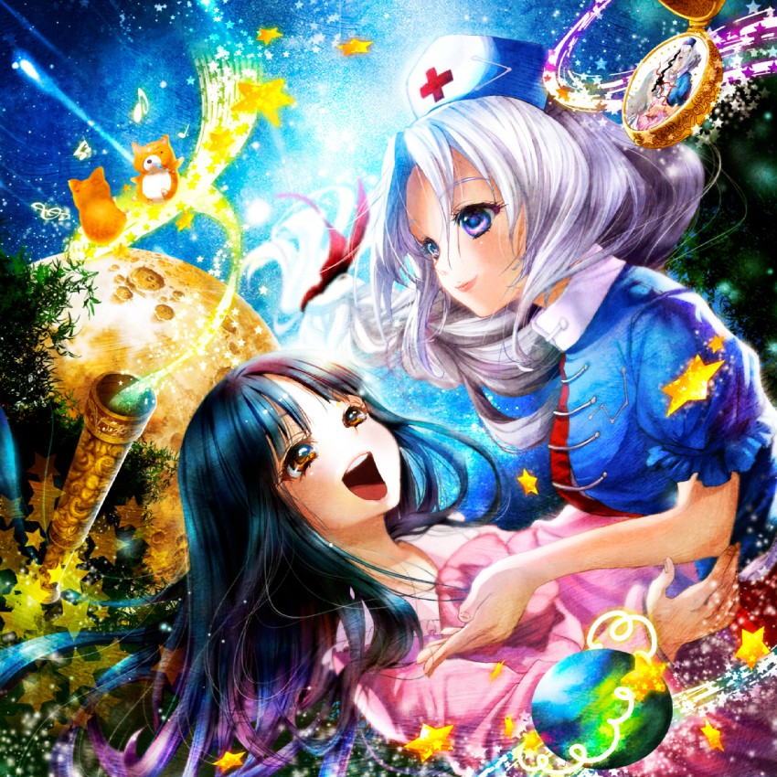 houraisan kaguya and yagokoro eirin (touhou) drawn by inuboe