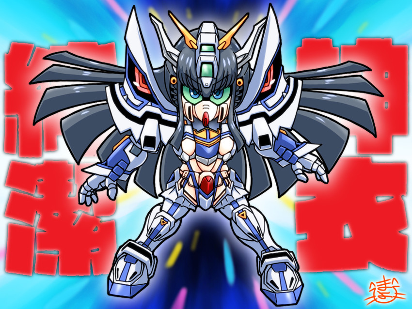kiryuuin satsuki, junketsu, and god gundam (gundam and 3 more) drawn by mayohi_neko