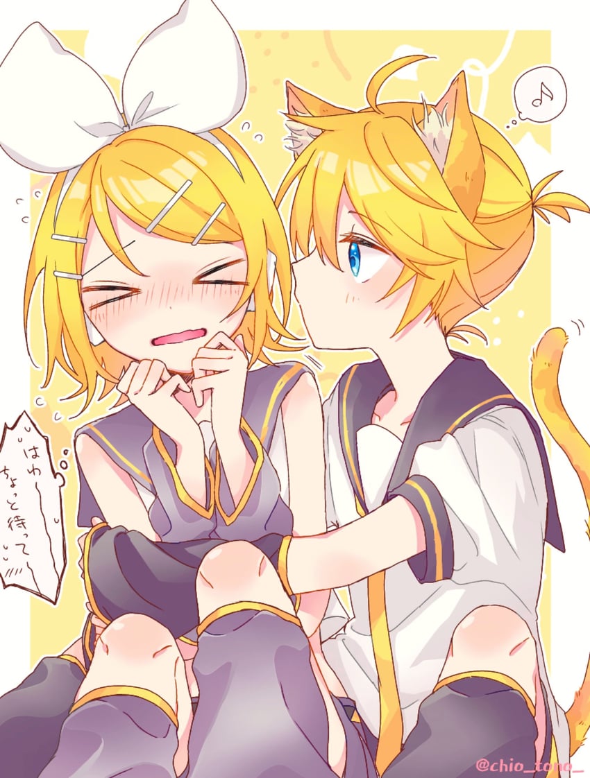 kagamine rin and kagamine len (vocaloid) drawn by tono_kabeuchi