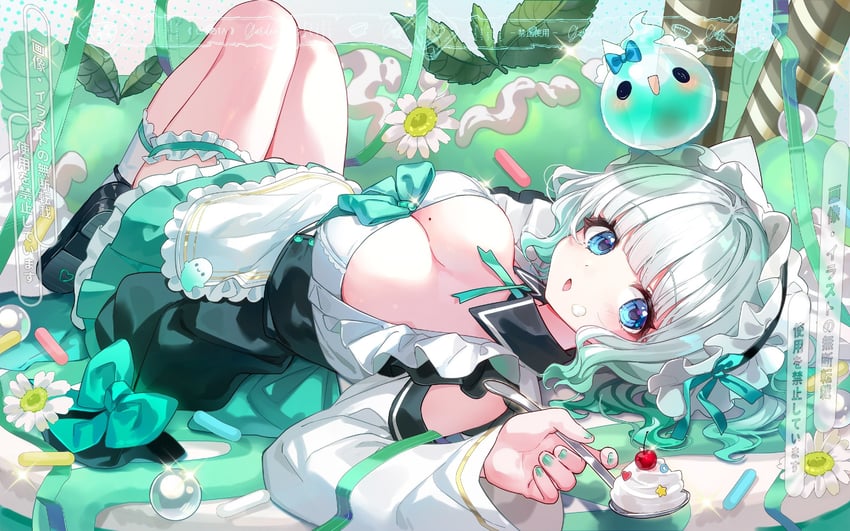 mint fantome and wisps (indie virtual youtuber) drawn by ziyue