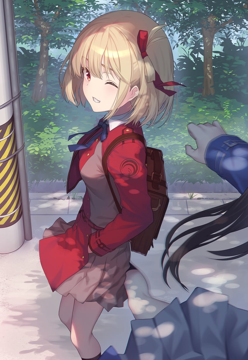 nishikigi chisato and inoue takina (lycoris recoil) drawn by athrun1120