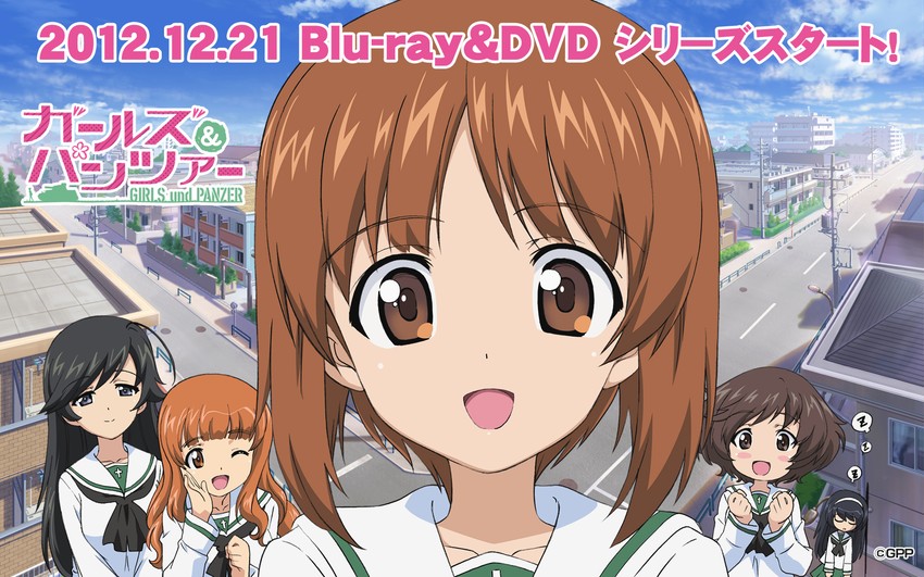 nishizumi miho, akiyama yukari, takebe saori, reizei mako, and isuzu hana (girls und panzer)