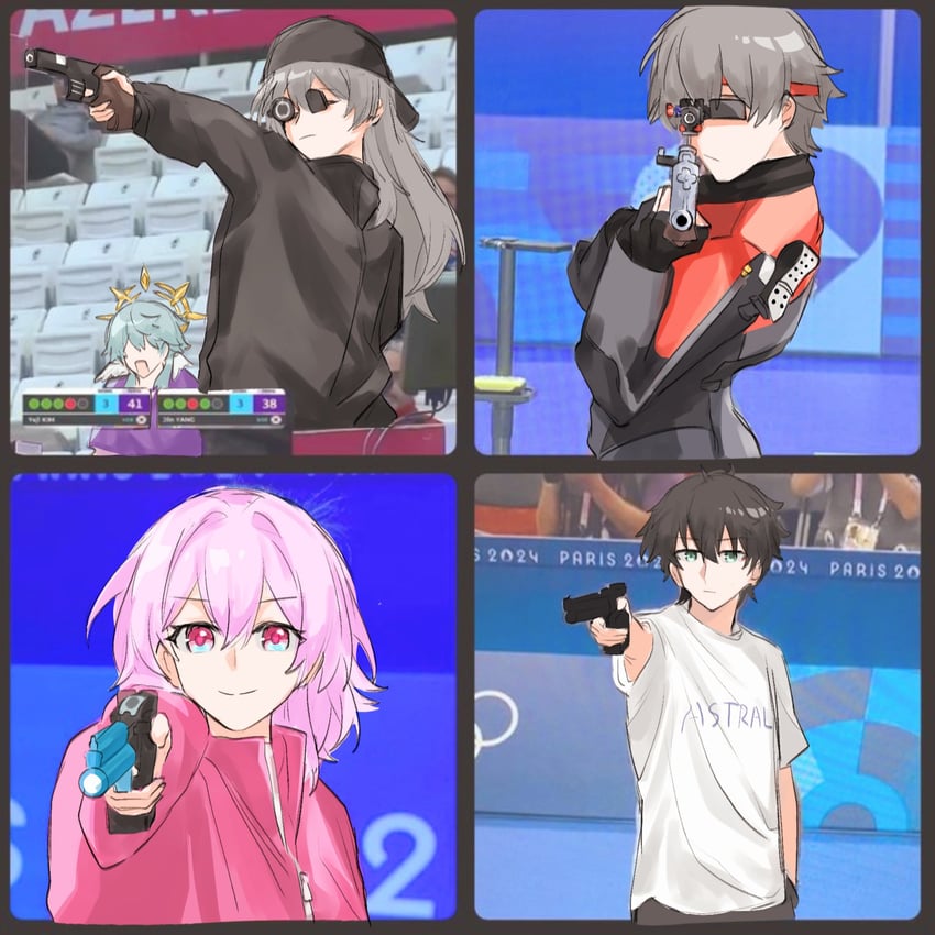 trailblazer, stelle, march 7th, caelus, dan heng, and 4 more (honkai and 3 more) drawn by tdinhphung