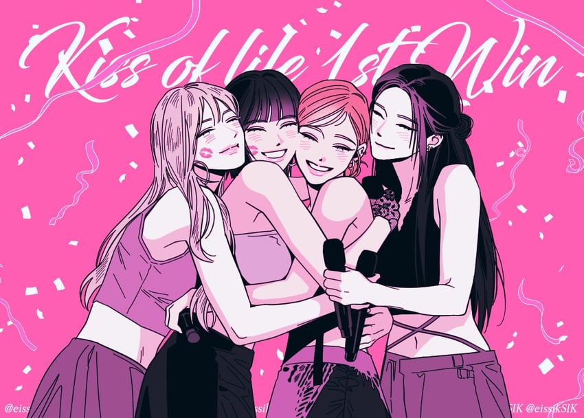 haneul, belle, natty, and julie (real life and 1 more) drawn by eissiksik