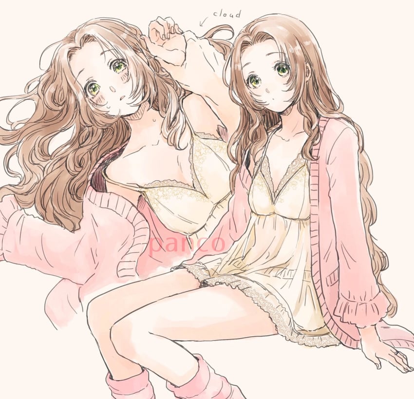 aerith gainsborough (final fantasy and 2 more) drawn by ancotsubu
