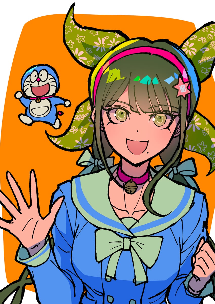 chabashira tenko and doraemon (danganronpa and 2 more) drawn by youko-shima