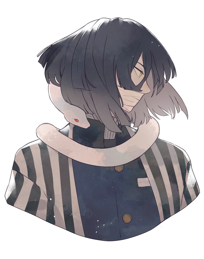 iguro obanai and kaburamaru (kimetsu no yaiba) drawn by sakotach