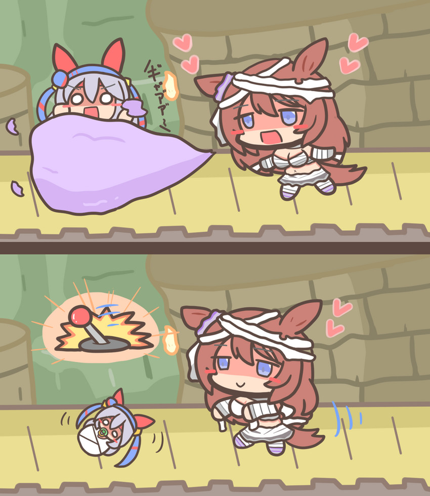 tamamo cross and super creek (umamusume and 2 more) drawn by muji