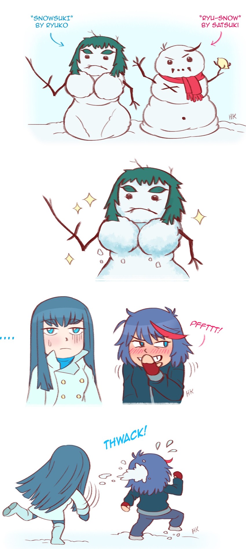 matoi ryuuko and kiryuuin satsuki (kill la kill) drawn by herokick