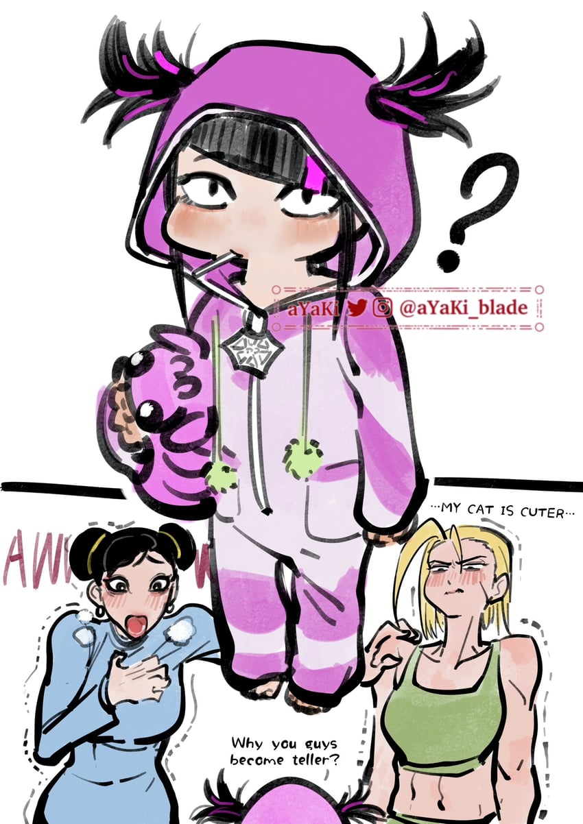 chun-li, cammy white, and han juri (street fighter and 1 more) drawn by ayaki_blade