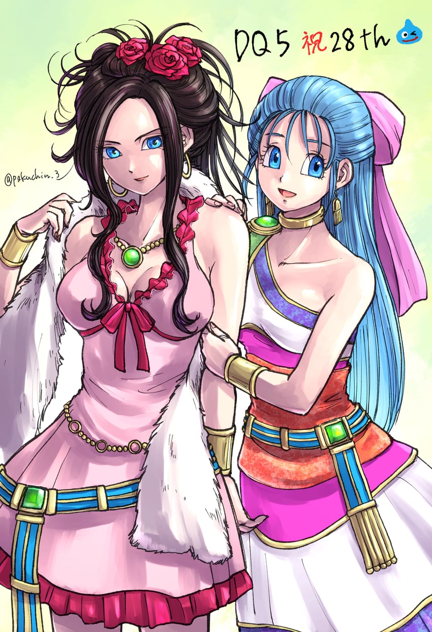 slime, flora, and deborah (dragon quest and 1 more) drawn by pekuchin_(pekuchin_3)