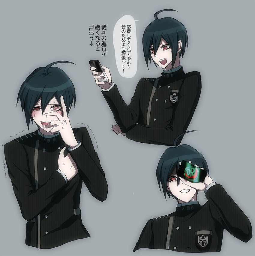 saihara shuichi (danganronpa and 1 more) drawn by aderu