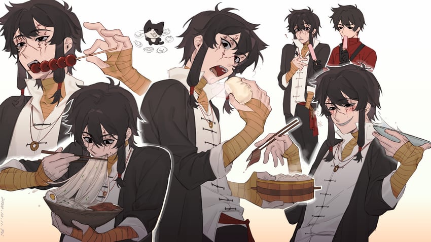 ziche fuzhao and li yuting (touqi guaitan) drawn by caveman_(cavemannnnn)