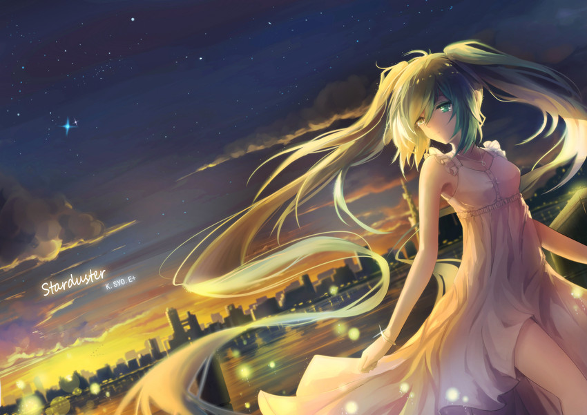 hatsune miku and iorweth (vocaloid and 1 more) drawn by asahi_kuroi