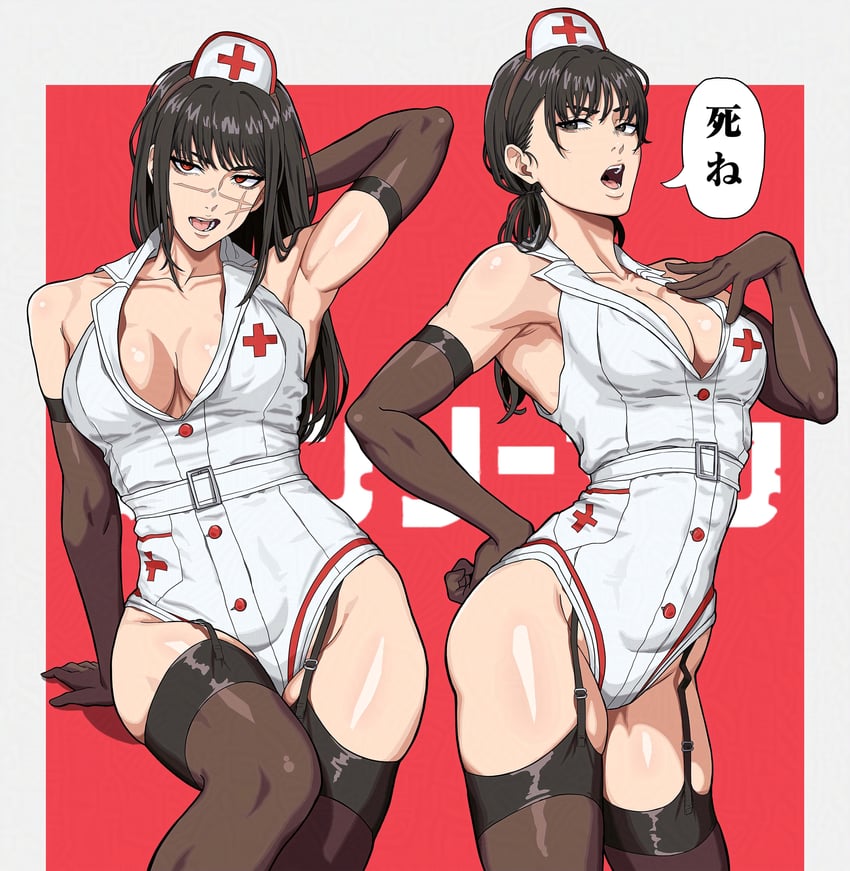 yoru and mitaka asa (chainsaw man) drawn by mikey_pie