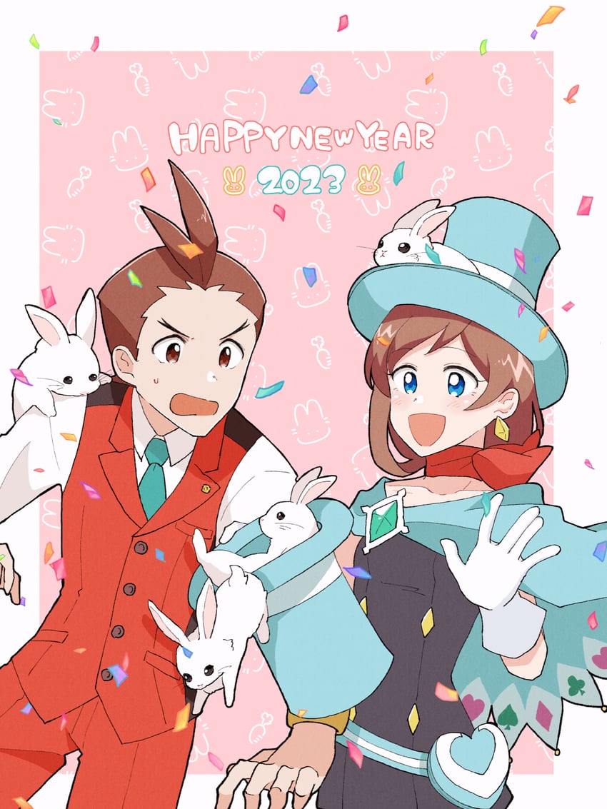 apollo justice and trucy wright (ace attorney) drawn by caramelrag