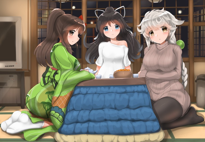unryuu, katsuragi, and amagi (kantai collection) drawn by redundant-cat