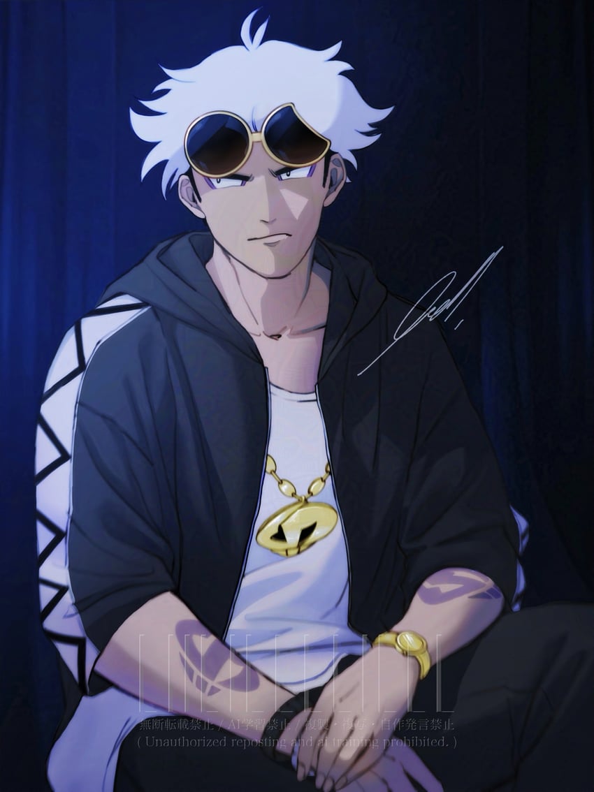 guzma (pokemon and 1 more) drawn by bellatrix_(liilillllilll)