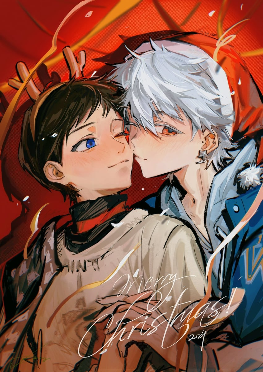 ikari shinji and nagisa kaworu (neon genesis evangelion) drawn by jie_deng