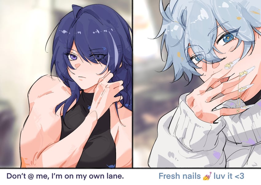 acheron and phainon (honkai and 1 more) drawn by dogma_pyro