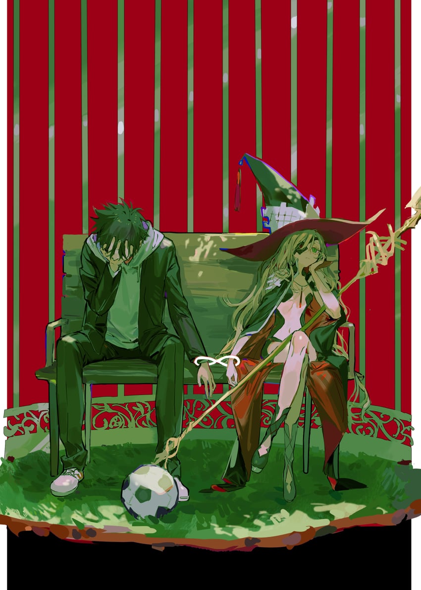 kamijou touma and othinus (toaru majutsu no index and 1 more) drawn by qyzhiaiyisheng