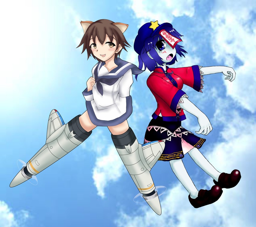 miyako yoshika and miyafuji yoshika (touhou and 2 more) drawn by daigo_(tengaizi)
