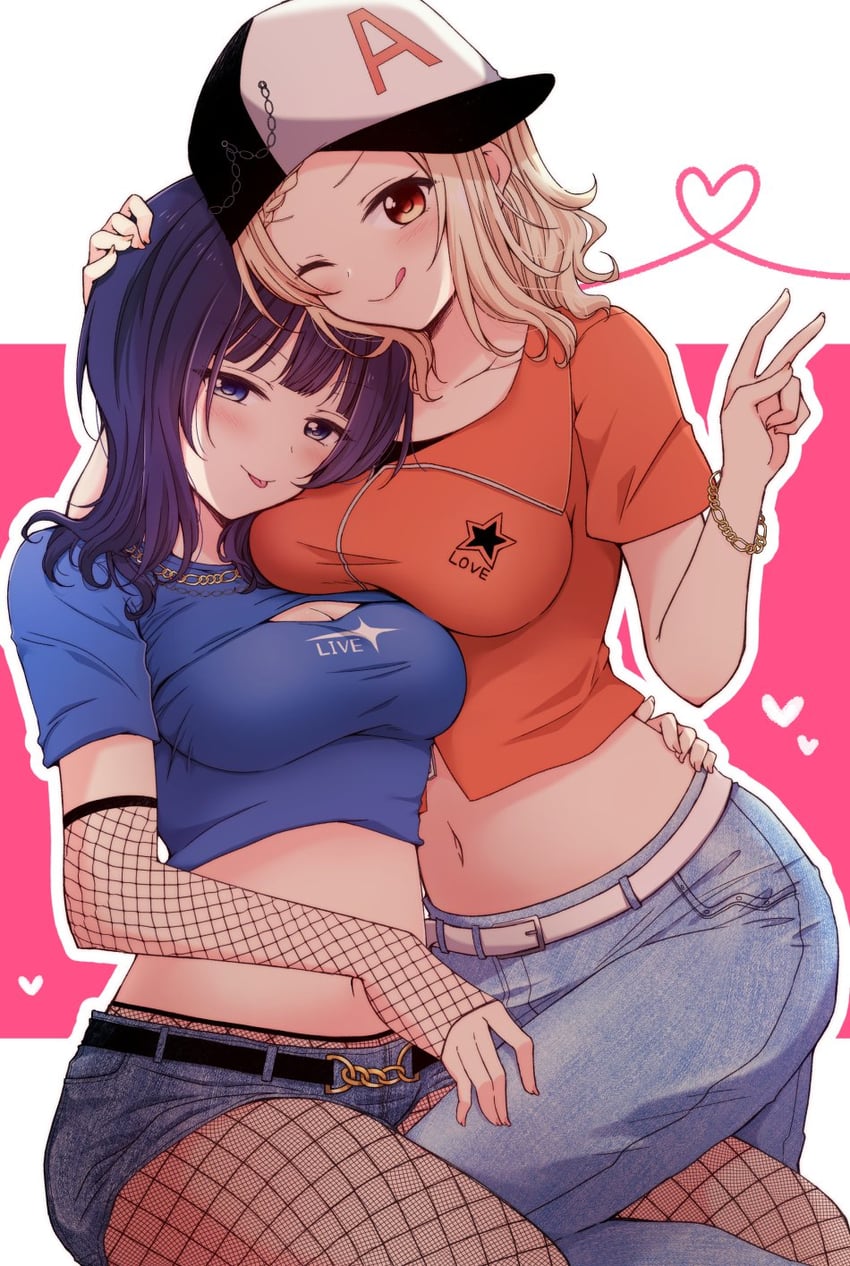 miyashita ai and asaka karin (love live! and 1 more) drawn by kuroda_roku_(345)