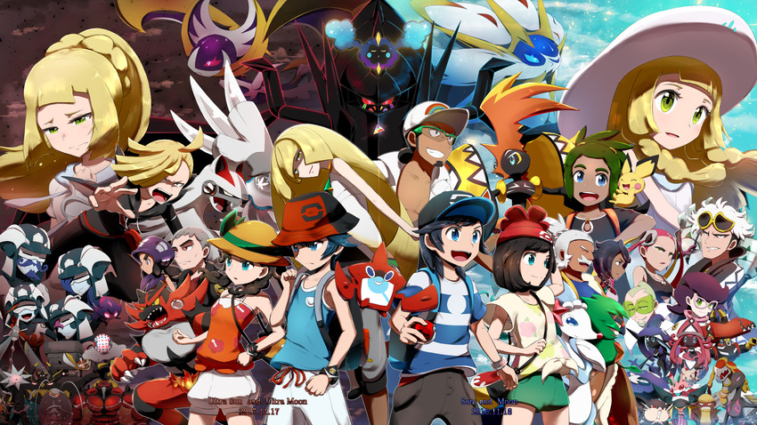 lillie, selene, rotom, lusamine, mimikyu, and 47 more (pokemon and 2 more) drawn by shirogane_yu