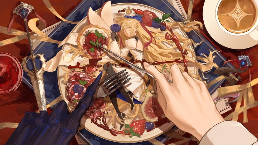 artoria pendragon, fujimaru ritsuka, artoria caster, and oberon (fate and 1 more) drawn by nhxlrx