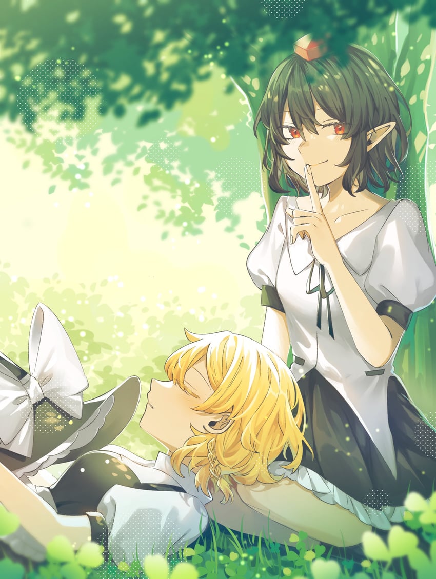 kirisame marisa and shameimaru aya (touhou) drawn by toraneko_2