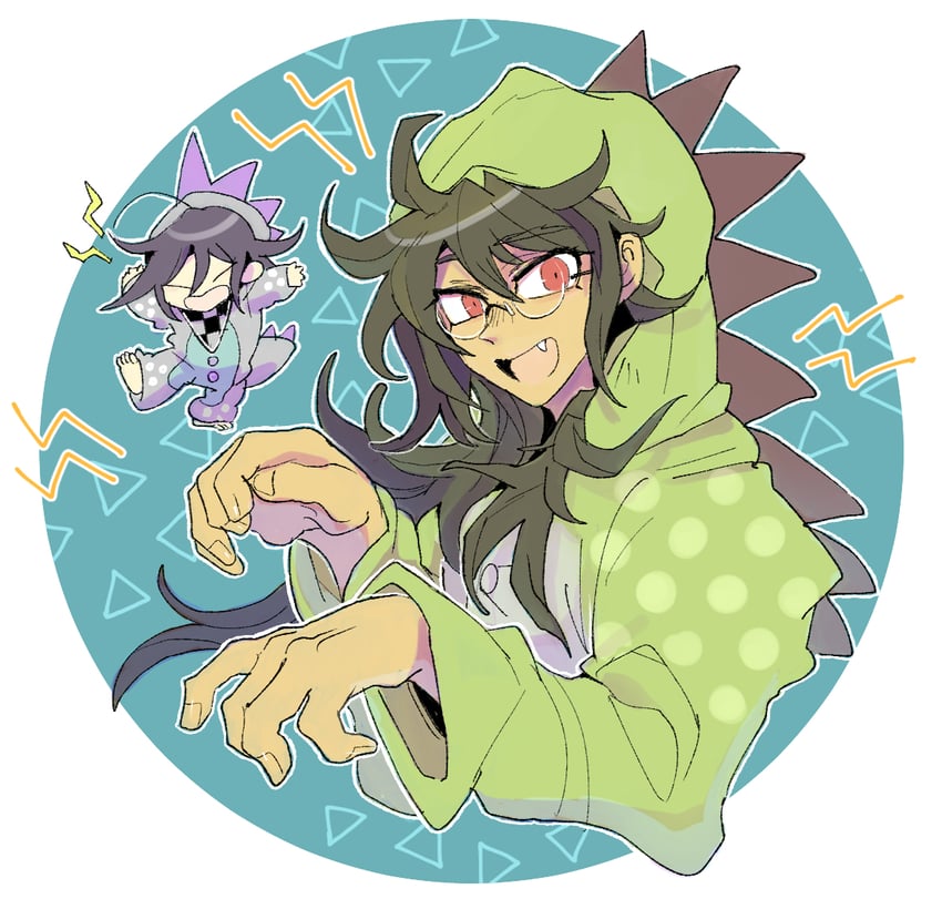 oma kokichi and gokuhara gonta (danganronpa and 1 more) drawn by kumakoro_(tetsupag)