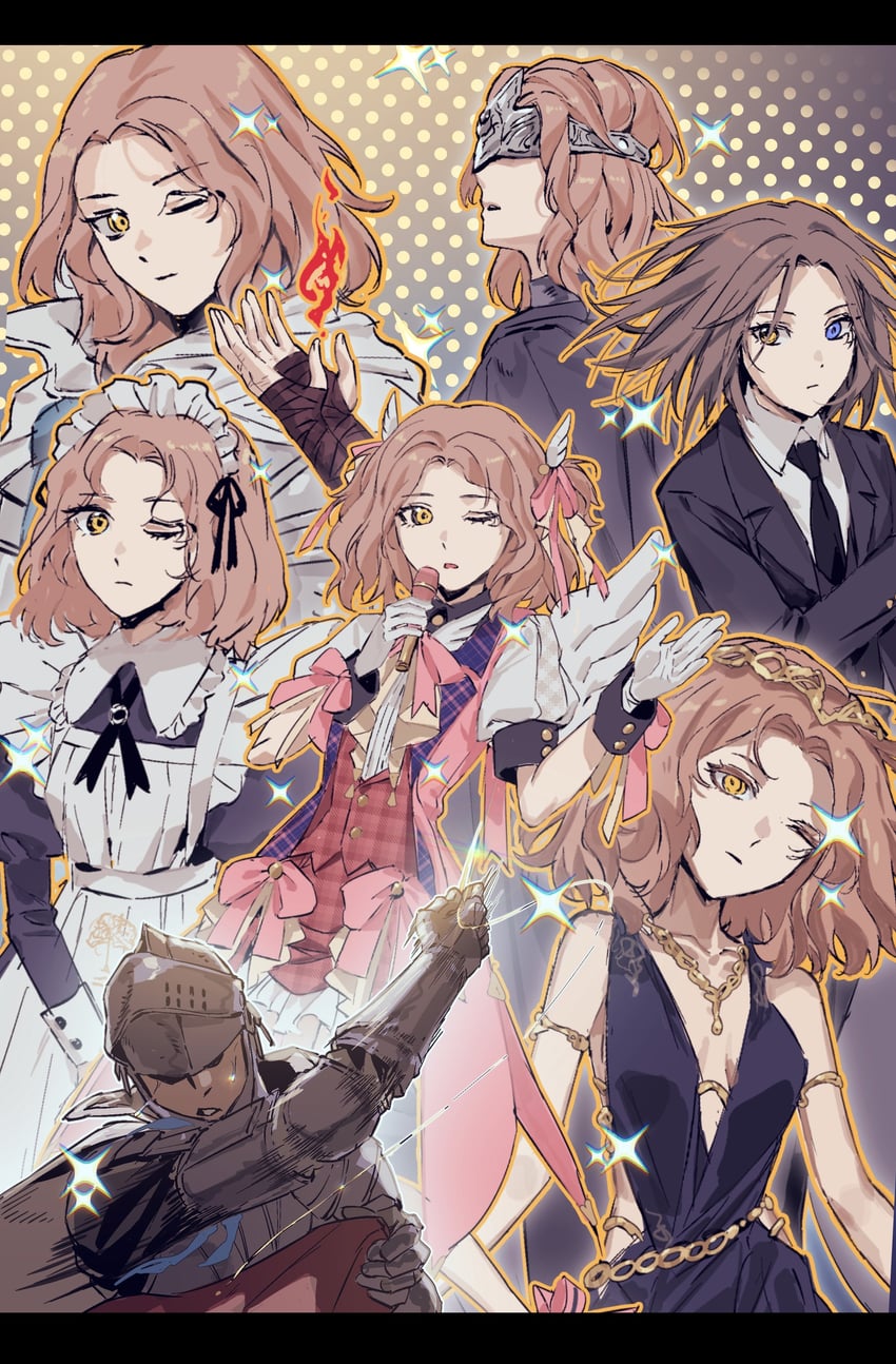 tarnished, melina, queen marika the eternal, fire keeper, and vagabond (elden ring and 2 more) drawn by taocan_shisi_hao