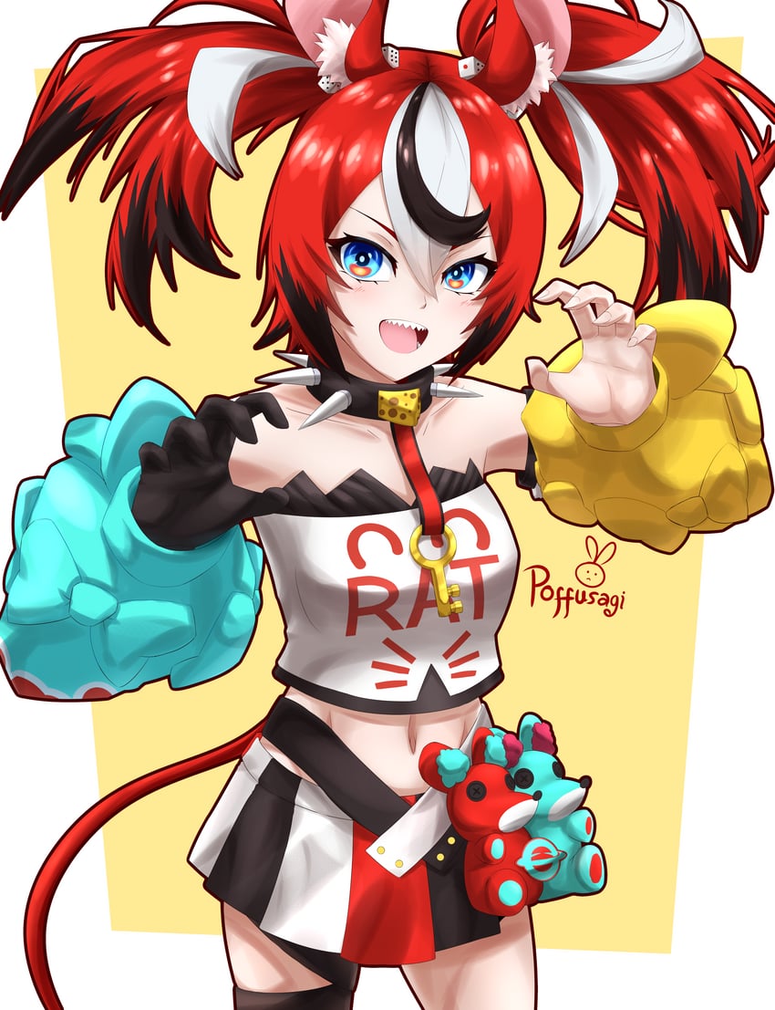 hakos baelz (hololive and 1 more) drawn by poffusagi