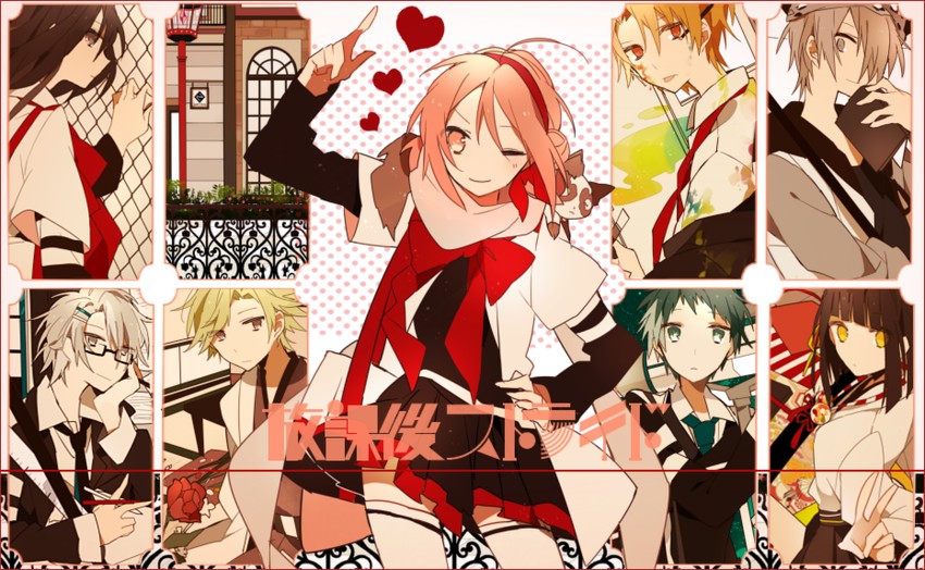 ichinomiya eruna, mikagura seisa, bimi, yasaka himi, kuzuryuu kyoma, and 4 more (vocaloid and 2 more) drawn by akina422