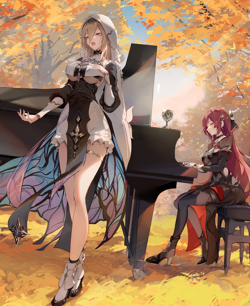 aponia and eden (honkai and 1 more) drawn by kodamazon