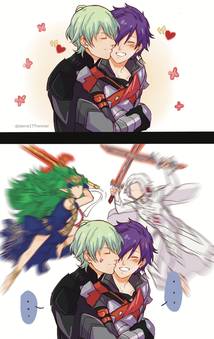 sothis, male byleth, male shez, and arval (fire emblem and 2 more) drawn by sierra117renner