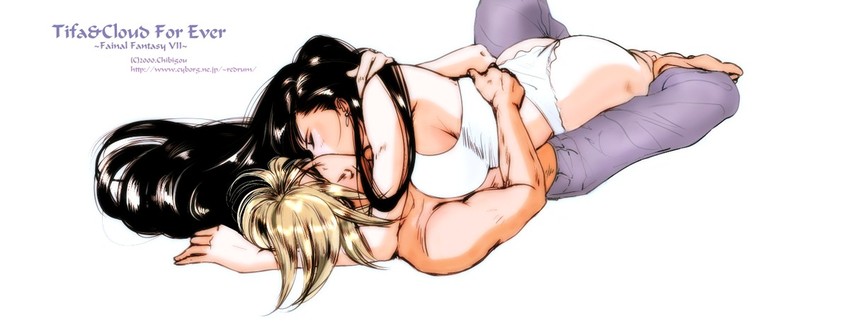 tifa lockhart and cloud strife (final fantasy and 1 more) drawn by chibigou