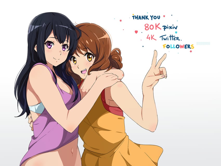oumae kumiko and kousaka reina (hibike! euphonium) drawn by sbel02