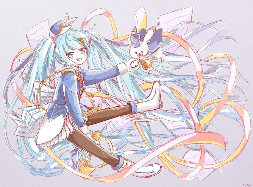 hatsune miku, yuki miku, and rabbit yukine (vocaloid) drawn by seomin